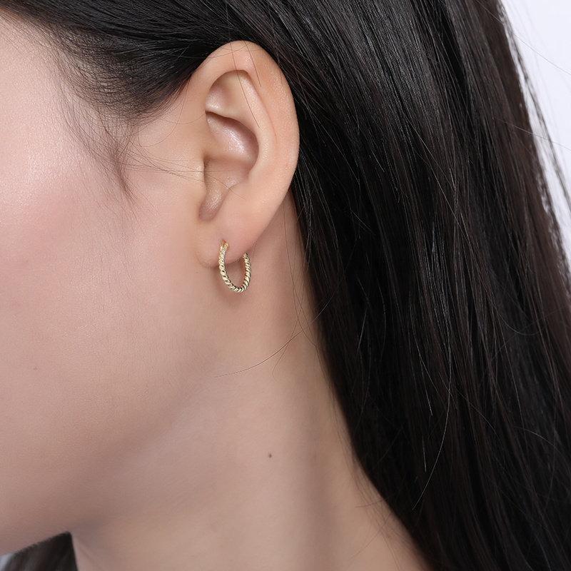 Sterling Silver Dainty Twisted Hoop, 18k Gold Plated Hoop, 925 Silver Twisted Hoop, Gold Hoop Earrings, Dainty Minimalist Hoops,Gift For Her LATUKI
