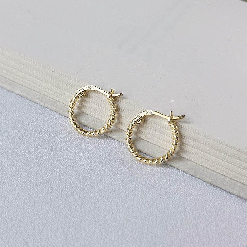 Sterling Silver Dainty Twisted Hoop, 18k Gold Plated Hoop, 925 Silver Twisted Hoop, Gold Hoop Earrings, Dainty Minimalist Hoops,Gift For Her LATUKI