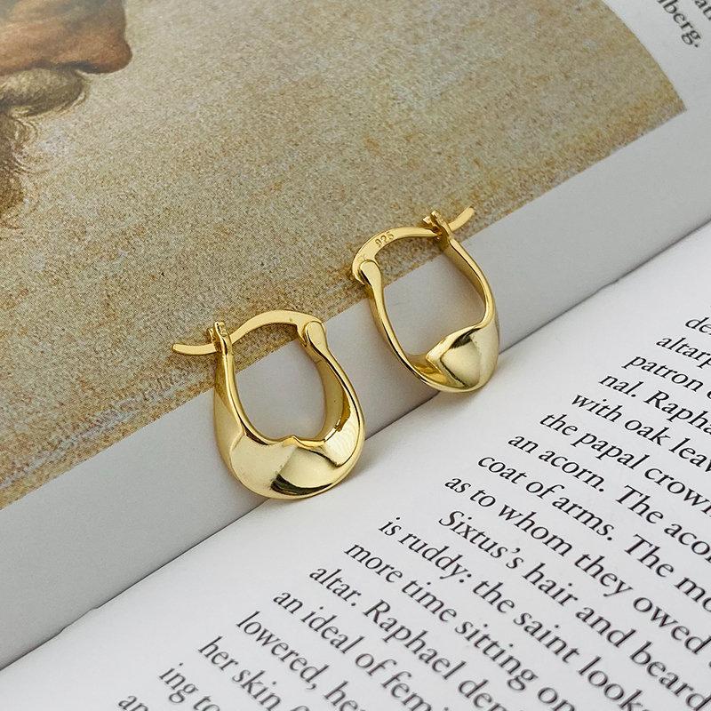 Sterling Silver Geometric Hoops, Twisted Hoops, Circle Twisted Hoop, 18k Gold, Plated Hoop, Minimalist Hoops, Gold hoop earrings, Bell Hoops LATUKI