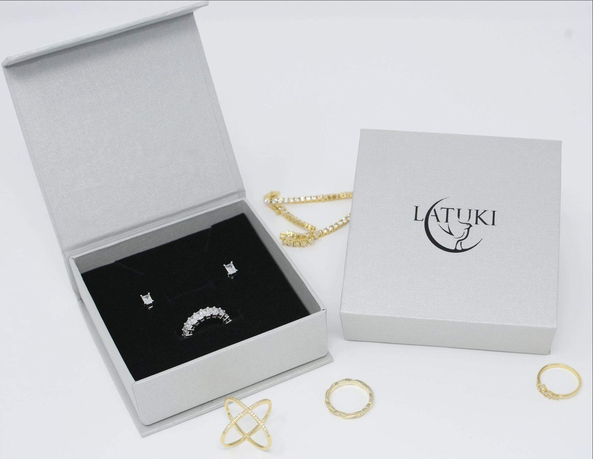 Sterling Silver gold moon and star necklace / gold moon choker / gold star choker / moon and star choker / moon necklace / celestial jewelry LATUKI