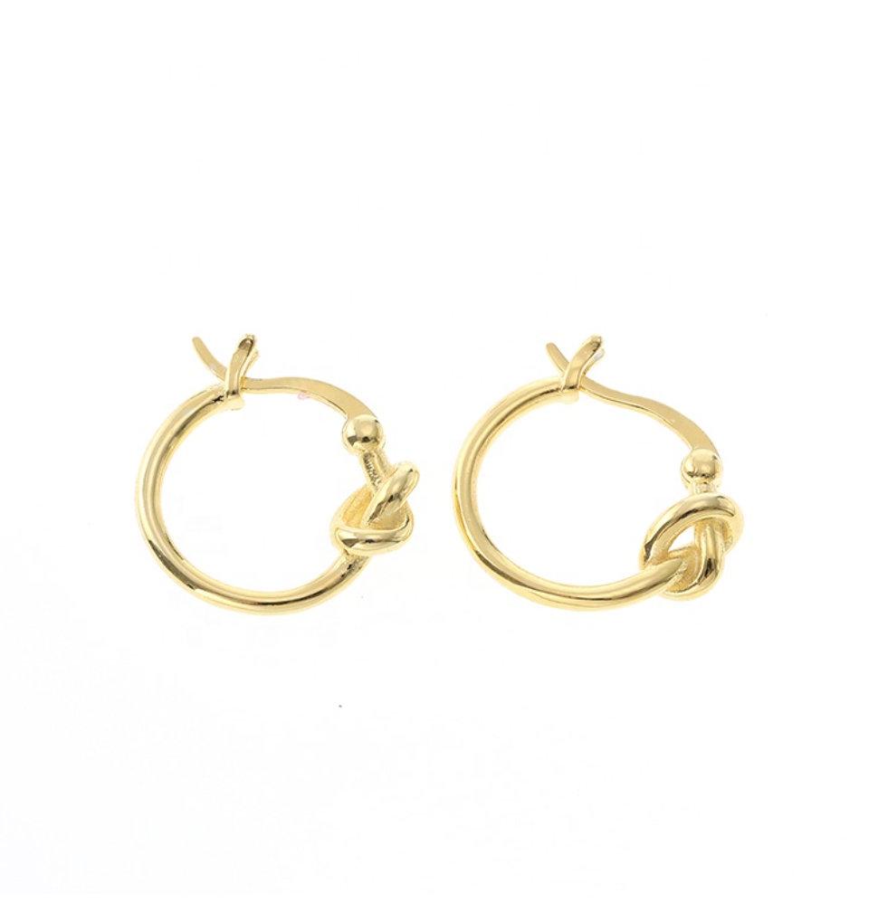 Sterling Silver Knot Hoops, 18k Gold Plated Hoop, 925 Silver Twisted Hoop, Gold Hoop Earrings, Dainty Minimalist Hoops, Gift For Her LATUKI