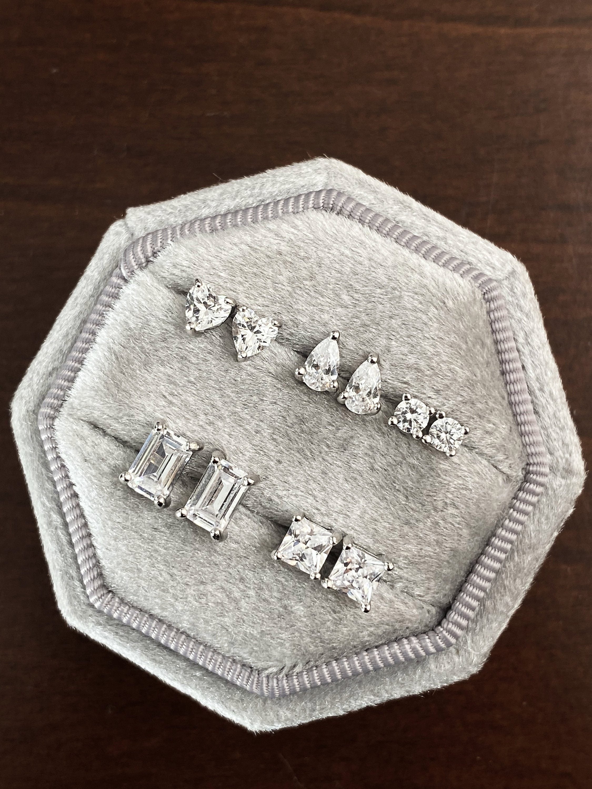 Sterling Silver Stud Earrings, Diamond Earrings Set, Dainty Studs, Tiny Stud Earrings, Small Stud Earring Set, Earring Studs, Gift For Her LATUKI