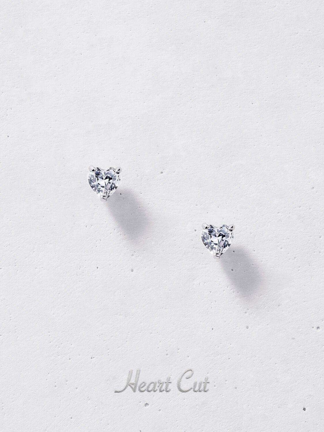 Sterling Silver Stud Earrings, Diamond Earrings Set, Dainty Studs, Tiny Stud Earrings, Small Stud Earring Set, Earring Studs, Gift For Her LATUKI Heart Cut Pair