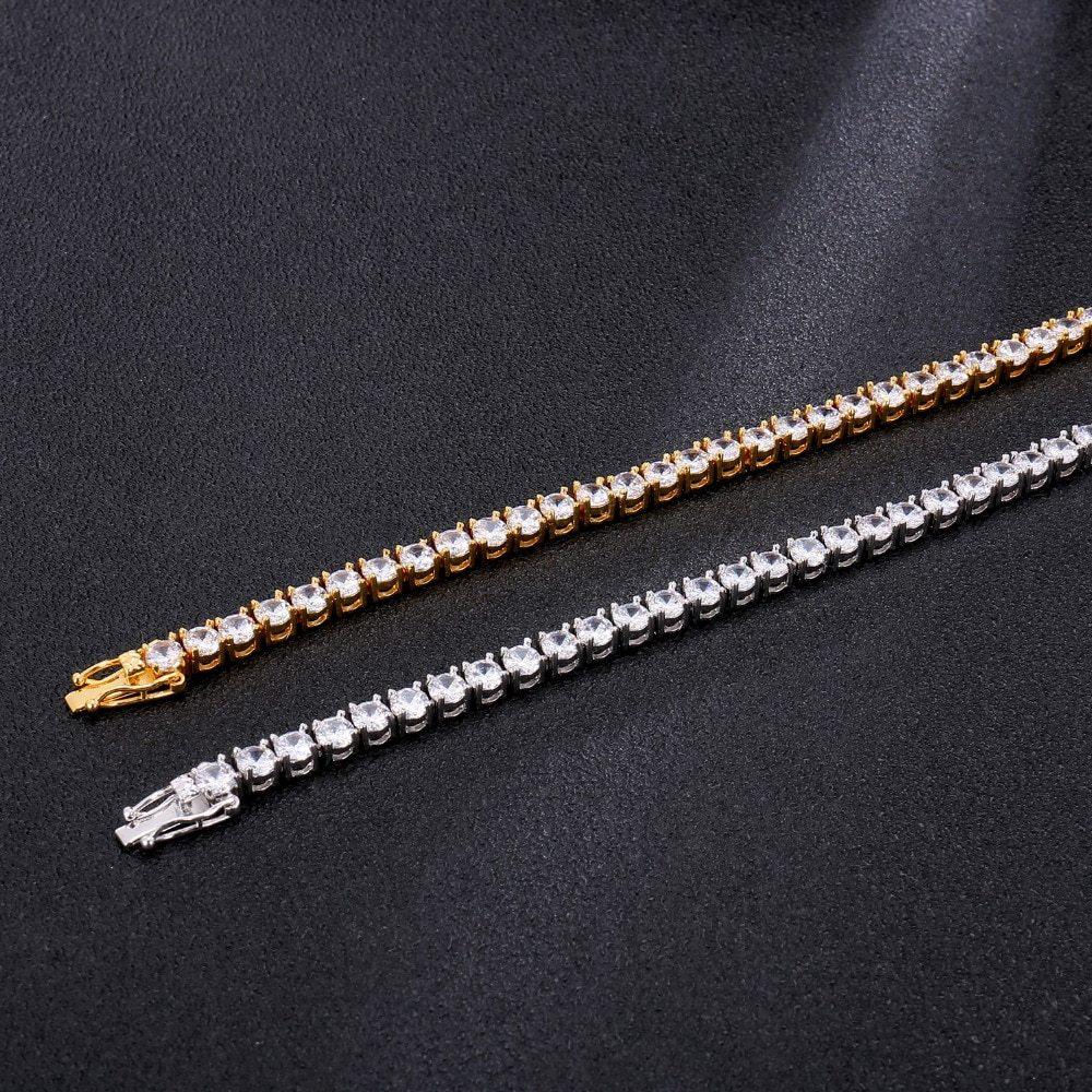 Tennis Bracelet Sterling Silver 925, Premium 3mm CZ Diamonds, Delicate Bracelet, Diamond Bracelet, 18K Gold Plated, Bracelet for Men/Women LATUKI