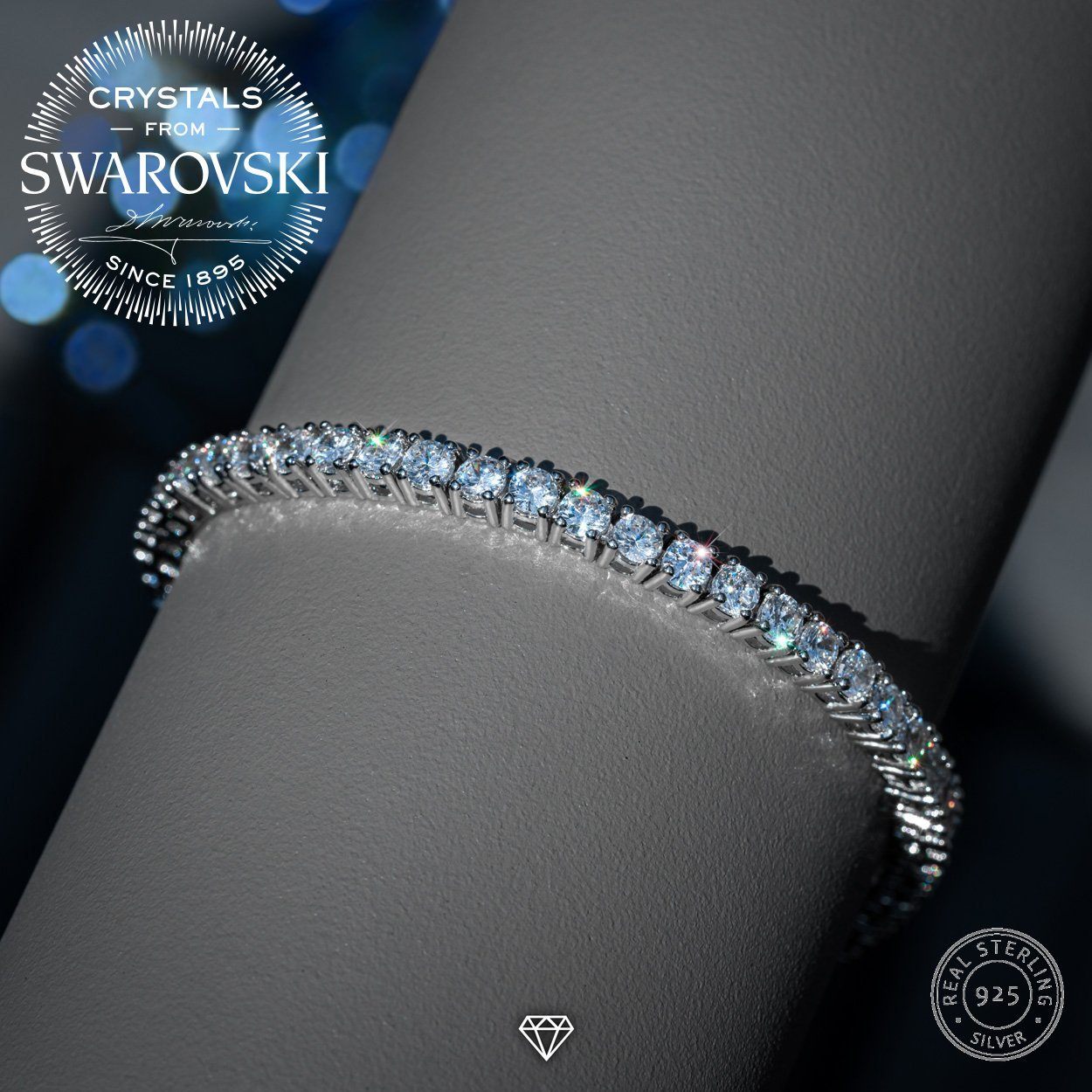 Tennis Bracelet Sterling Silver 925, Premium 3mm CZ Diamonds, Delicate Bracelet, Diamond Bracelet, 18K Gold Plated, Bracelet for Men/Women LATUKI