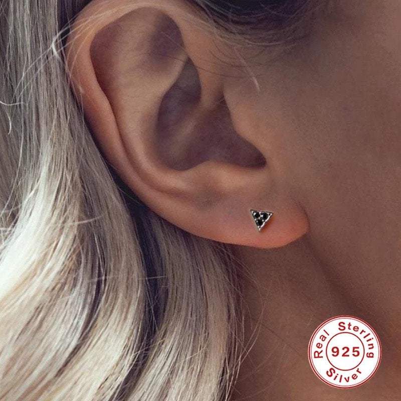 Three CZ Stud Earrings, Minimalist Stud Earrings, Gold Dainty Studs, Tiny Gold Studs, Stud Earrings, Silver Tiny Studs, Small Stud Earring LATUKI