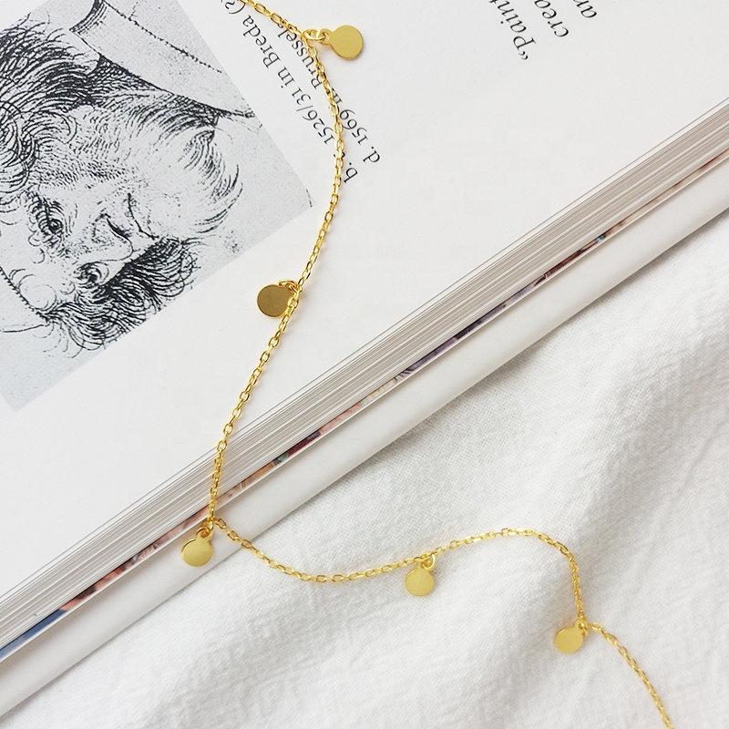 Tiny Disc Choker, Dainty Necklace, Sterling Silver, Layering Necklace, Minimalist Jewelry, Tiny Coins, Little Disc, Coin Layered Necklace LATUKI
