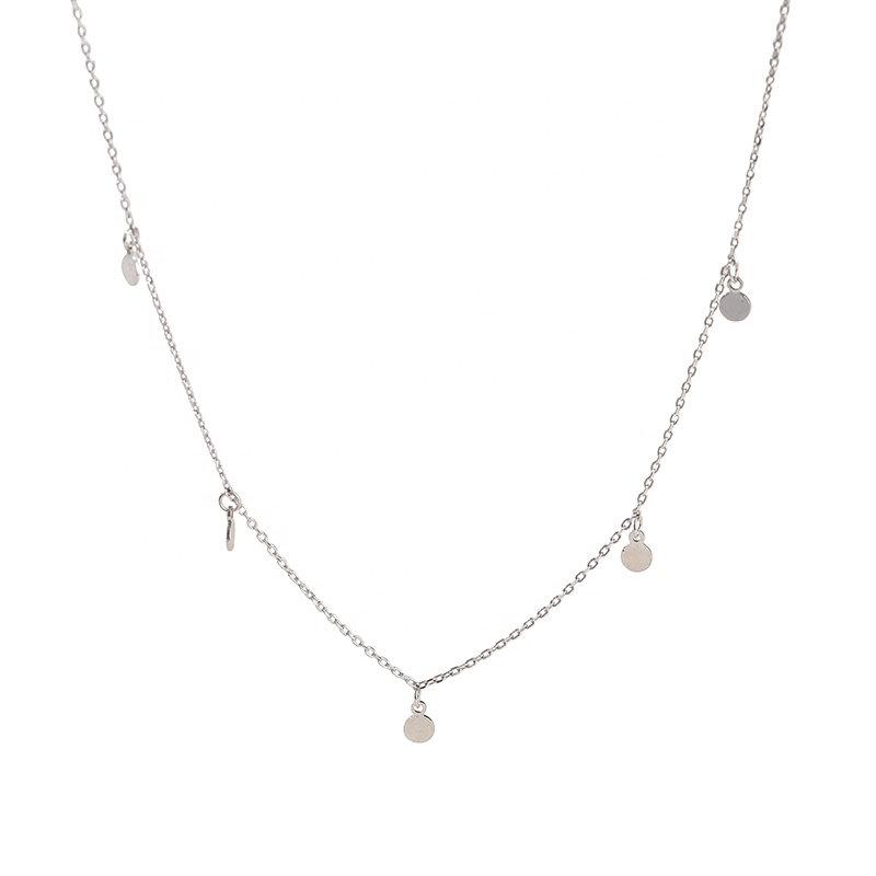 Tiny Disc Choker, Dainty Necklace, Sterling Silver, Layering Necklace, Minimalist Jewelry, Tiny Coins, Little Disc, Coin Layered Necklace LATUKI