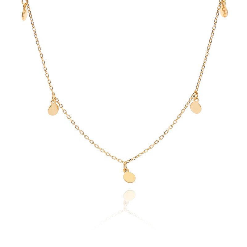 Tiny Disc Choker, Dainty Necklace, Sterling Silver, Layering Necklace, Minimalist Jewelry, Tiny Coins, Little Disc, Coin Layered Necklace LATUKI