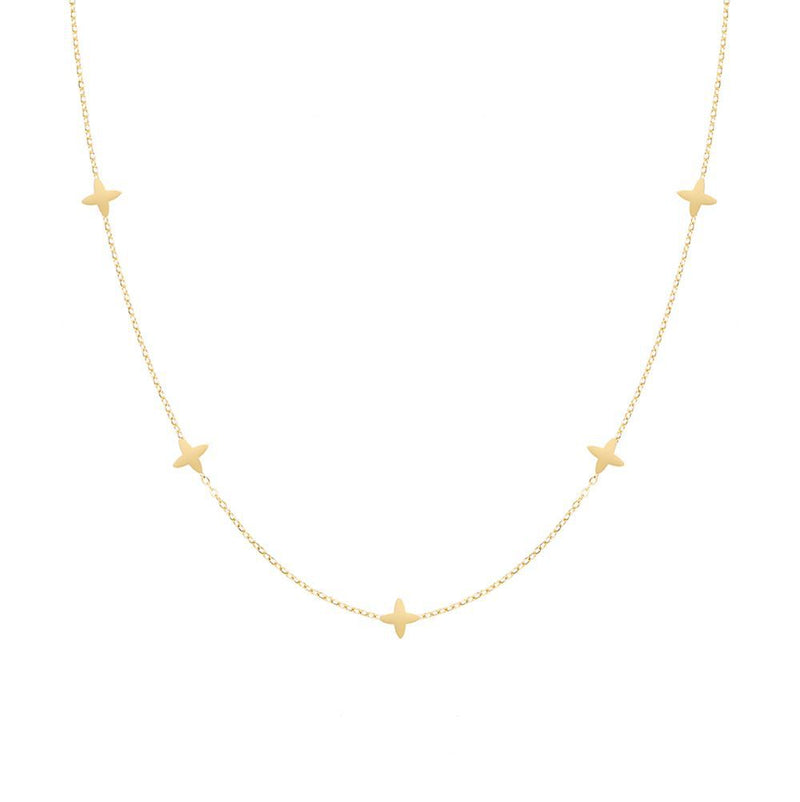 Four Leaf Clover Necklace, 18K Gold Clover Necklace, Clover Necklace, Lucky Clover Necklace, Hypoallergenic, Gift For Her  (Etsy)