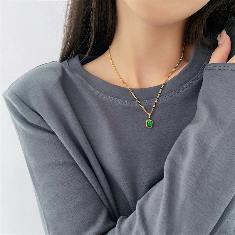 Aurora Borealis 18k Natural Emerald Necklace for Women, Charm Necklace, Dainty Green Gemstone Necklace ,simple emerald necklace, emerald pendant necklace ,dainty emerald necklace