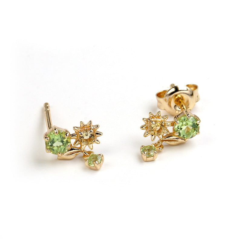 Emerald Garden Whispers Stud Earrings