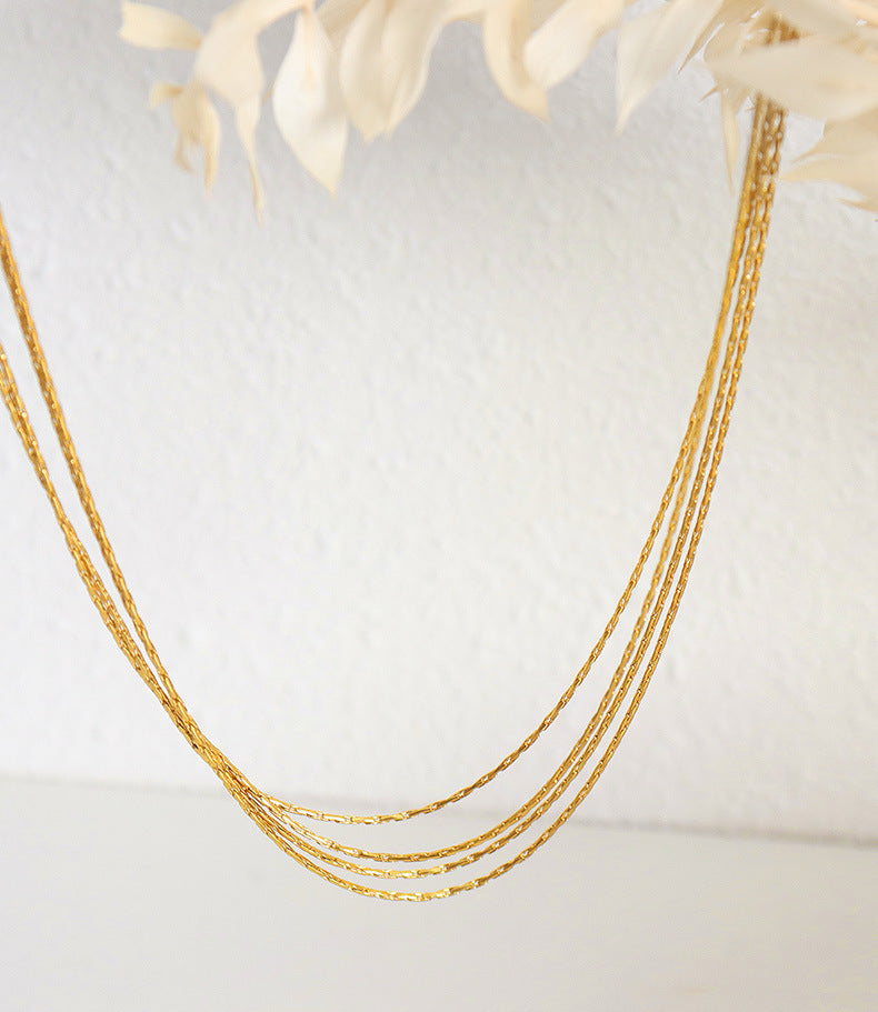 Gold Multi-Layer Necklace, Layered Necklace Set, Minimalist Choker Necklace, Thin  Choker Necklace , best gold layering necklaces