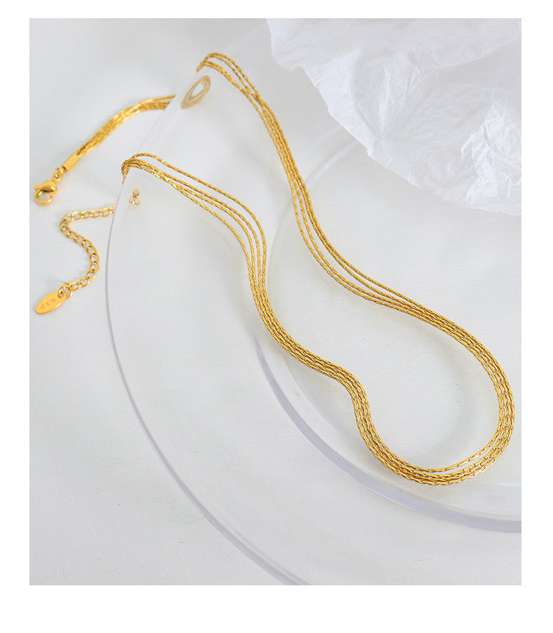 Gold Multi-Layer Necklace, Layered Necklace Set, Minimalist Choker Necklace, Thin  Choker Necklace , best gold layering necklaces