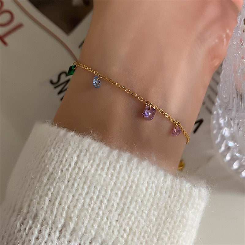 Link Chain Bracelet, 18k Gold Bracelet, Gold Chain Bracelet, Dainty Chain Bracelet, Stacking Bracelet, Gift For Her LATUKI 