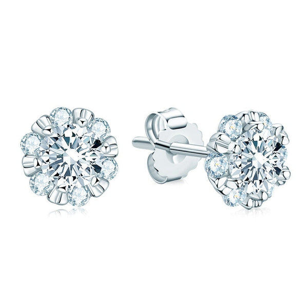 0.5CT Certified Moissanite Earring Studs, White Gold Round Cut Moissanite Stud, Sterling Silver Earrings,Moissanite Earring, Bridal Earrings LATUKI 