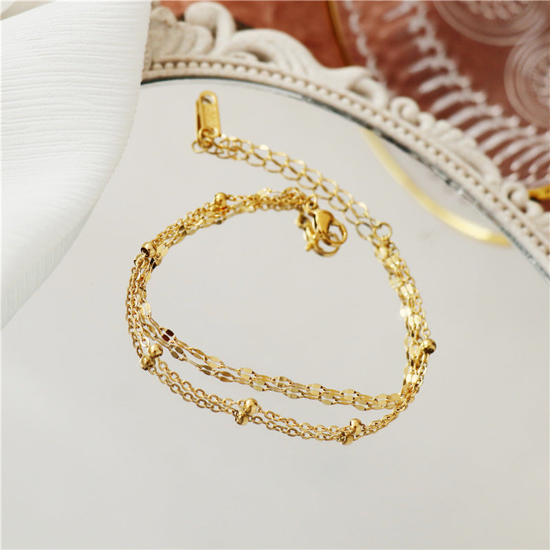 Link Chain Bracelet, 18k Gold Bracelet, Gold Chain Bracelet, Dainty Chain Bracelet, Stacking Bracelet, Gift For Her LATUKI 
