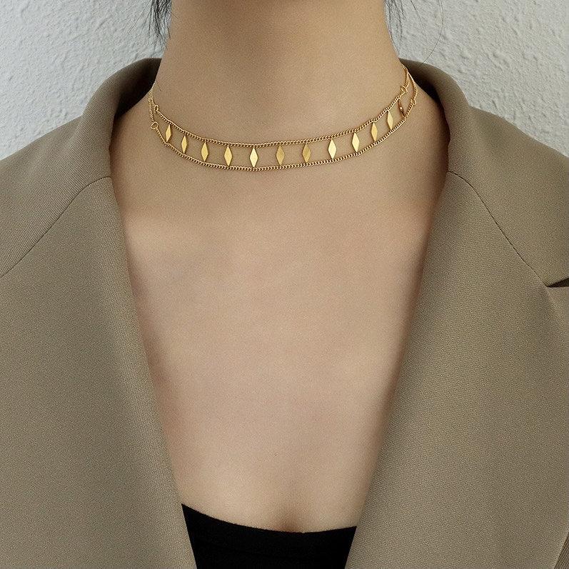 18K GOLD FILLED Choker Collar Necklace, Dainty Choker Necklace, Gold Neck Cuff, Choker Necklace, Minimalist Gold Necklace, Gold Necklace LATUKI 