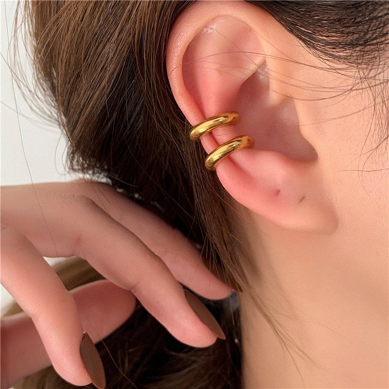 18K GOLD FILLED Ear Cuff, Gold Ear Cuff, No Piercing Cuff, Conch Earring, Gold Conch Hoop, No Piercing Earrings, Conch Cuff LATUKI 