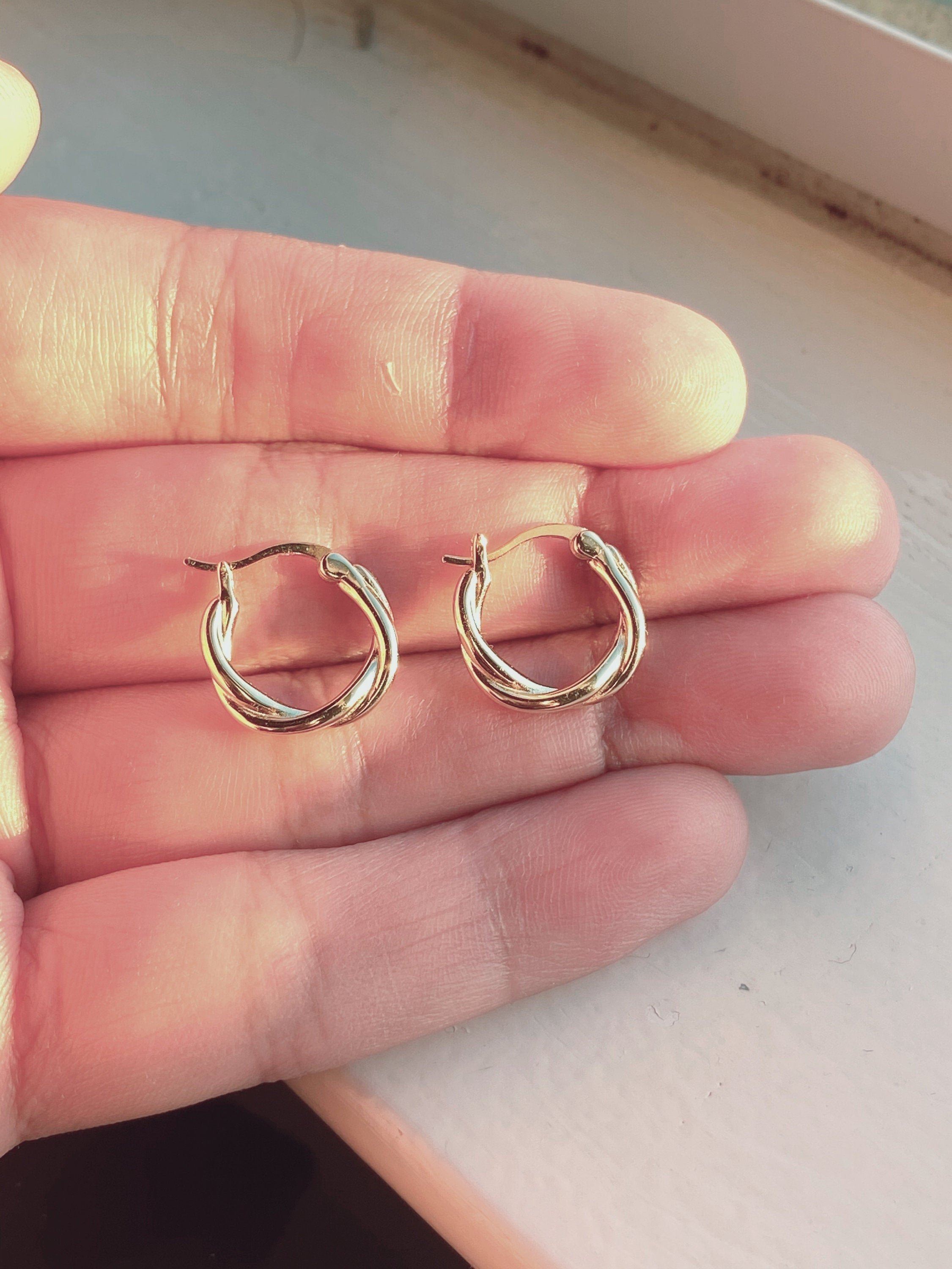 18K GOLD FILLED Earrings, Dainty Hoop Earrings, Minimalist Earrings, Classic Thin Hoops, Sterling Silver Hoops, Classic Earring Gold Hoops LATUKI 