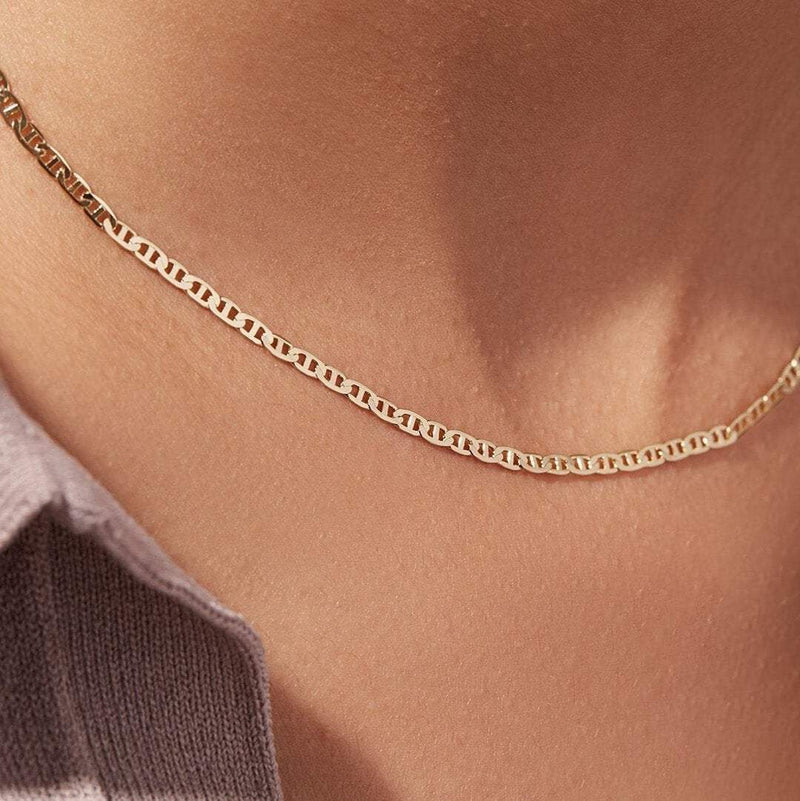 18K GOLD FILLED Mariner Chain Choker, Gold Chain Necklace, Chain Layering Necklace, Thin Gold Chain, Dainty necklace, Gift for her, Necklace LATUKI 