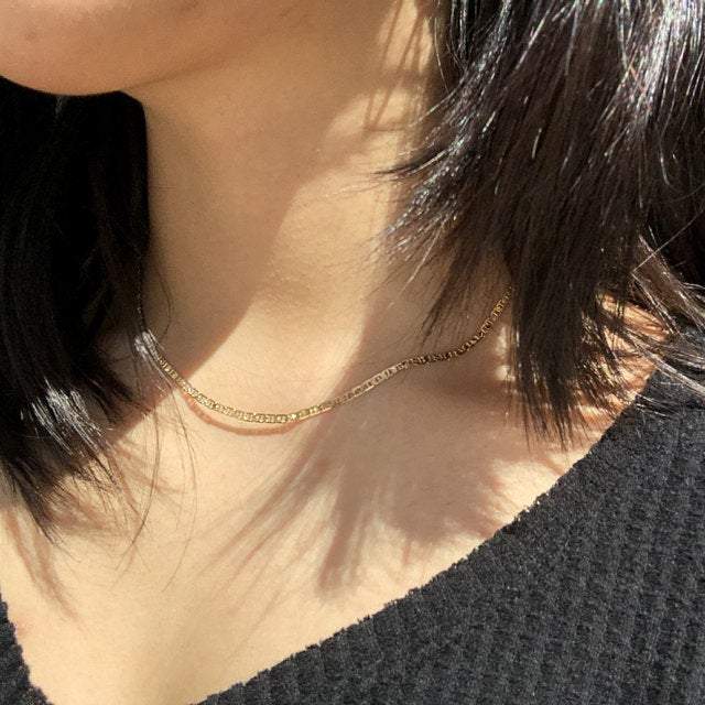 18K GOLD FILLED Mariner Chain Choker, Gold Chain Necklace, Chain Layering Necklace, Thin Gold Chain, Dainty necklace, Gift for her, Necklace LATUKI 