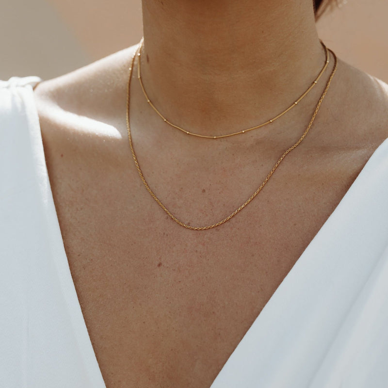 18K Gold Filled Mini Ball necklace, sphere necklace, satellite chain, 18k gold chain necklace, layering necklace, dainty necklace, gift LATUKI 