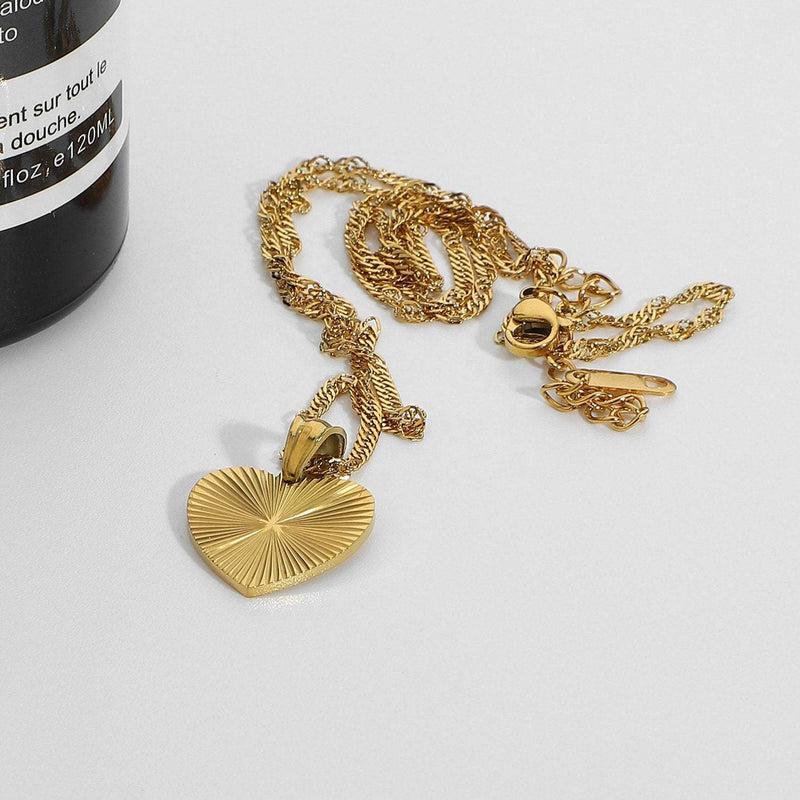 Alva Gold Heart Shimmer Charm Necklace LATUKI 