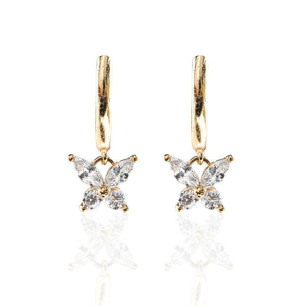 Butterfly hoop earrings, mariposa earrings, butterfly earrings, Dainty jewelry, Minimalistic earrings, Gift for her, gold hoop earring charm LATUKI 