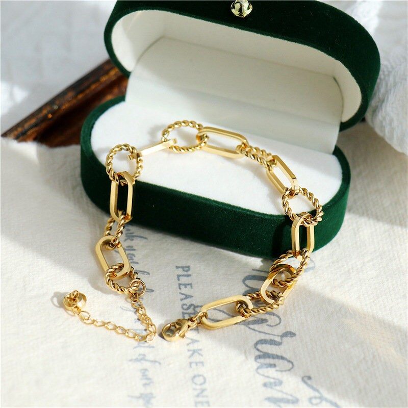 Chunky Gold Long Link Bracelet, Gold Filled Paper Clip Bracelet, Statement Bracelet, Everyday Layering Bracelet, WATERPROOF, ANTI-TARNISH LATUKI 
