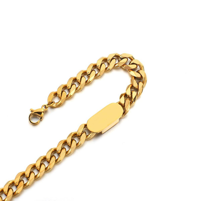 Cuban Chain 18K GOLD FILLED Bracelet, Curb Chain Bracelet, 18K Gold Chain Bracelet, Thick Chain, Chunky Chain Bracelet, Layered Bracelet LATUKI 