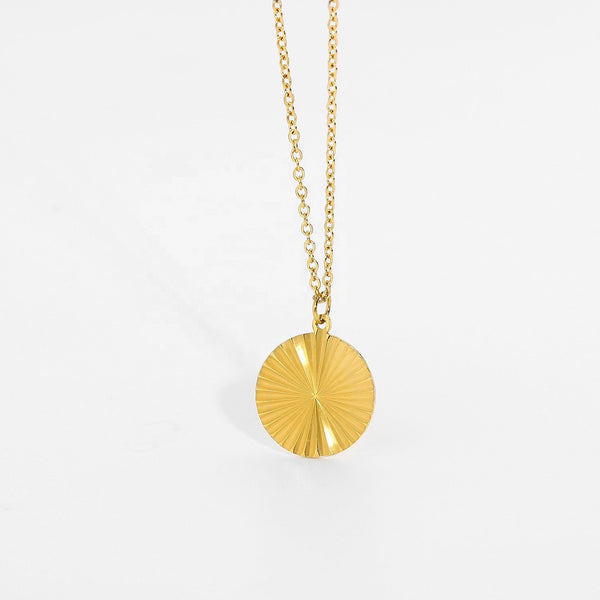 Cynthia Shimmer Gold Coin Charm Necklace LATUKI 