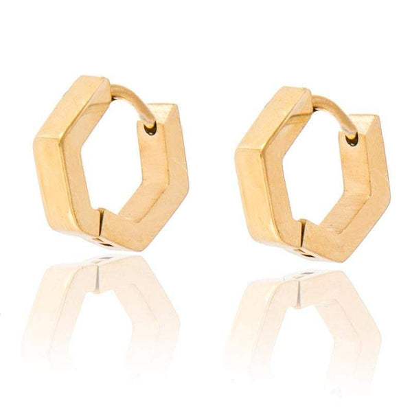 Gold Filled Hexagon Earrings, Hexagon Huggie Earrings, Tiny Huggie Earrings, Gold Huggie Earrings, Hexagon Hoop Earrings, Small Hoop Earring LATUKI 