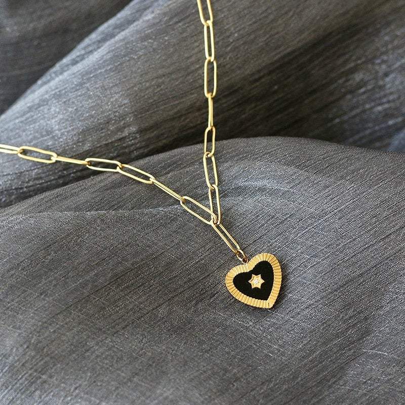 Gold Heart Necklace, Heart Name Necklace, Love Necklace, Minimalist Heart Necklace, Mothers Day Gift, Lover Gift, Gift For Her LATUKI 