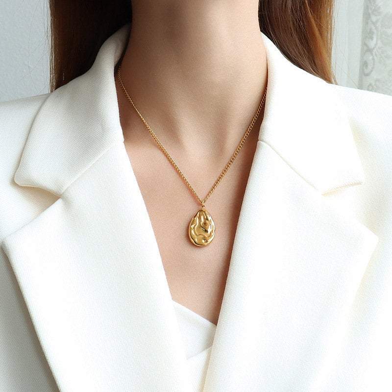 Gold Nugget Charm Necklace, 18K Gold Filled Pendant Necklace, LayeringGold Chain Necklace, Gold Necklace, Gift For Her, Pendant Necklace LATUKI 