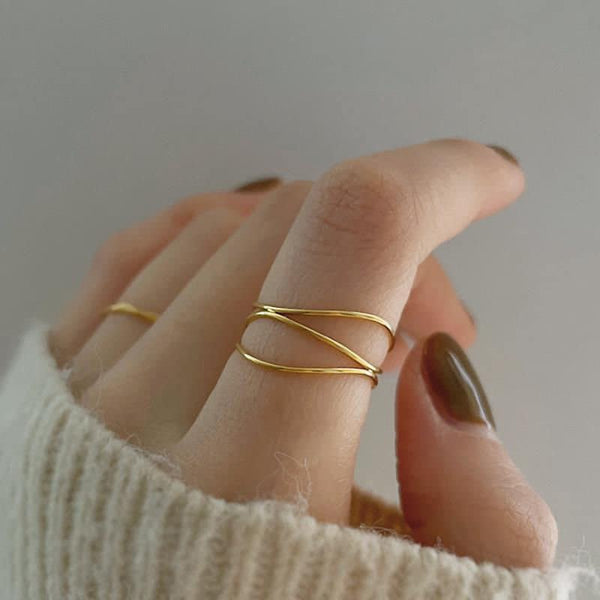 18K GOLD FILLED Wrap Ring, Gold Stacking Rings, Dainty Ring, Rose Gold Ring, Stacking Ring, Wire Ring, Thin Ring, WATERPROOF/Sweatproof