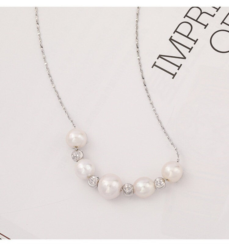 Freshwater Pearl Bead Necklace by Latuki • Dainty Pearl Necklace • Bridesmaids Gifts • Gift for Mom • Pearl Necklace • Premium Gift For Her