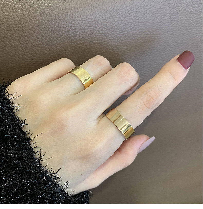 GOLD FILLED Thick Band Ring • Cigar Band Minimalist Ring • Statement Ring • Thick Ring • Stacking Ring • Gold Band Ring • Jewelry Gift Idea