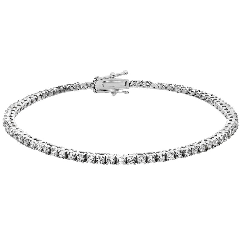 Tennis Bracelet, Premium Swarovski 2mm CZ Diamonds, Delicate Bracelet, Diamond Bracelet, Silver, Bracelet for Men/Women, Gift For Her