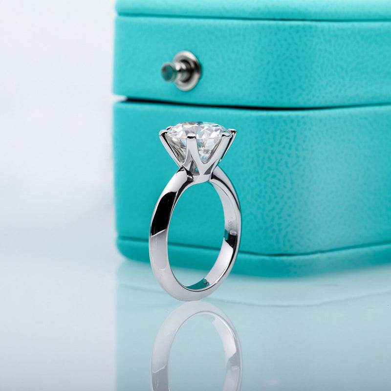 5.0 CT Moissanite Diamond Wedding Ring, Big Diamond Ring, Simulated Diamond Engagement Ring, Anniversary Ring, Promise Ring, Sterling Silver
