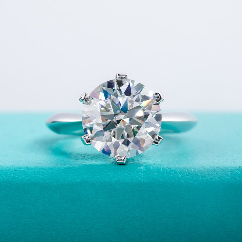 5.0 CT Moissanite Diamond Wedding Ring, Big Diamond Ring, Simulated Diamond Engagement Ring, Anniversary Ring, Promise Ring, Sterling Silver