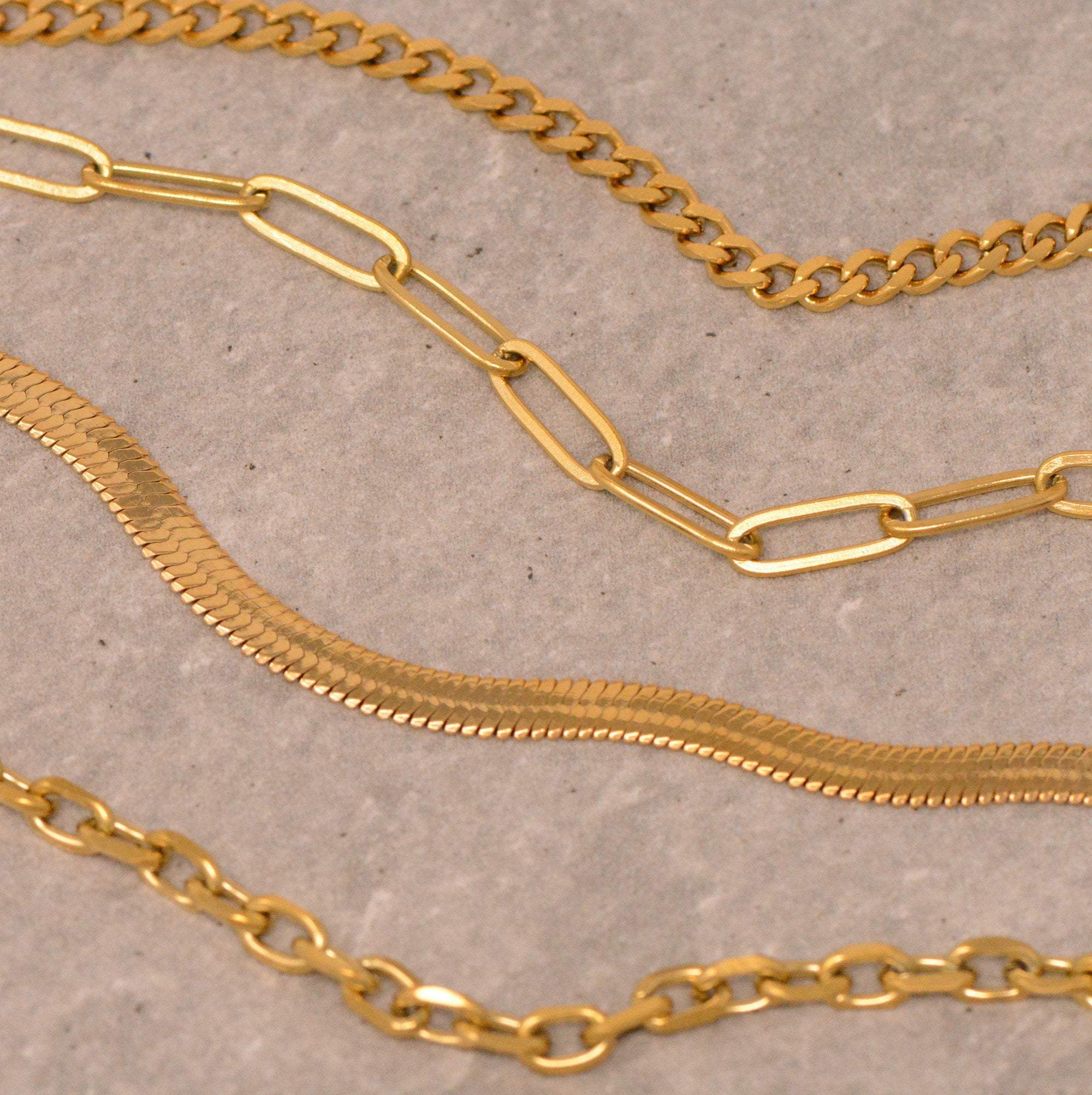 Julia Gold Link Chain Bracelet Set LATUKI 