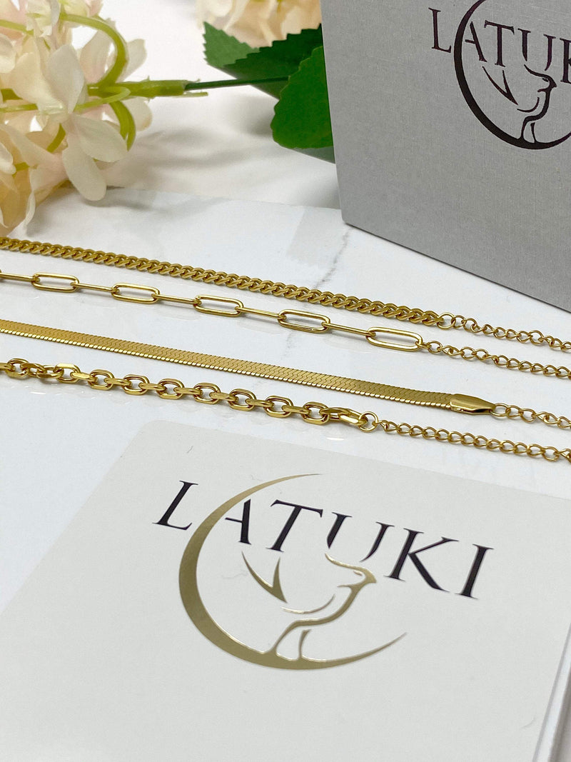 Julia Gold Link Chain Bracelet Set LATUKI 