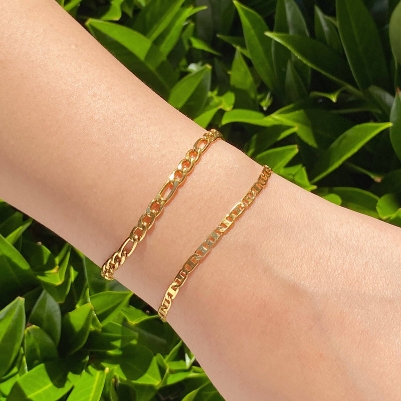 Link Chain Bracelet, 18k Gold Figaro Bracelet, Gold Gucci Mariner Chain Bracelet, Dainty Chain Bracelet, Stacking Bracelet, Gift For Her LATUKI 