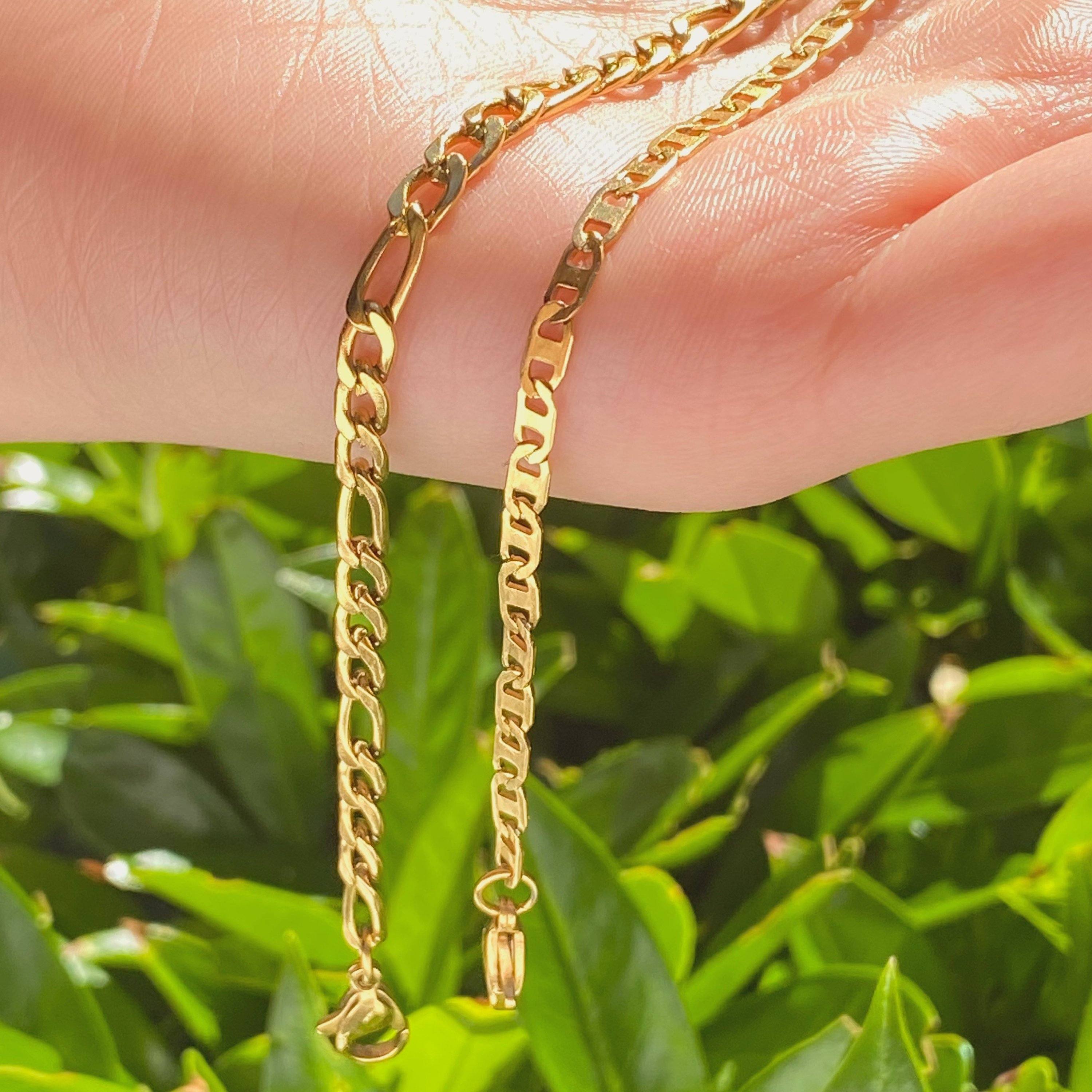 Link Chain Bracelet, 18k Gold Figaro Bracelet, Gold Gucci Mariner Chain Bracelet, Dainty Chain Bracelet, Stacking Bracelet, Gift For Her LATUKI 