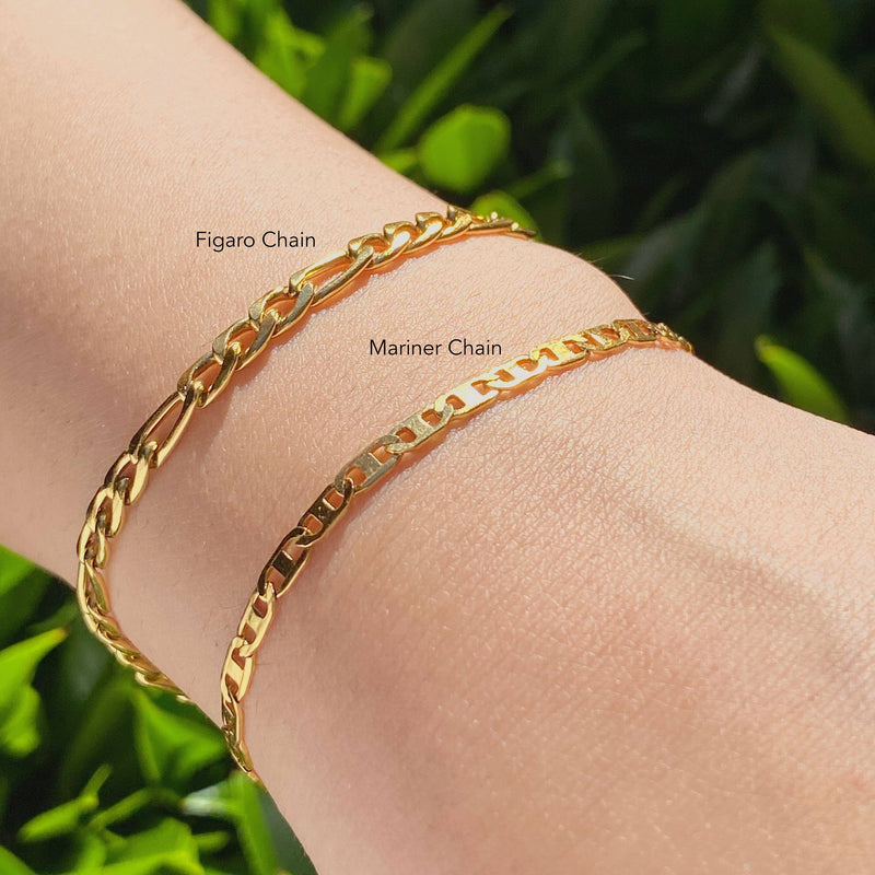 Link Chain Bracelet, 18k Gold Figaro Bracelet, Gold Gucci Mariner Chain Bracelet, Dainty Chain Bracelet, Stacking Bracelet, Gift For Her LATUKI 