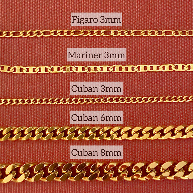 Mona Gold Filled Anklets (Cuban, Figaro, Mariner) LATUKI 