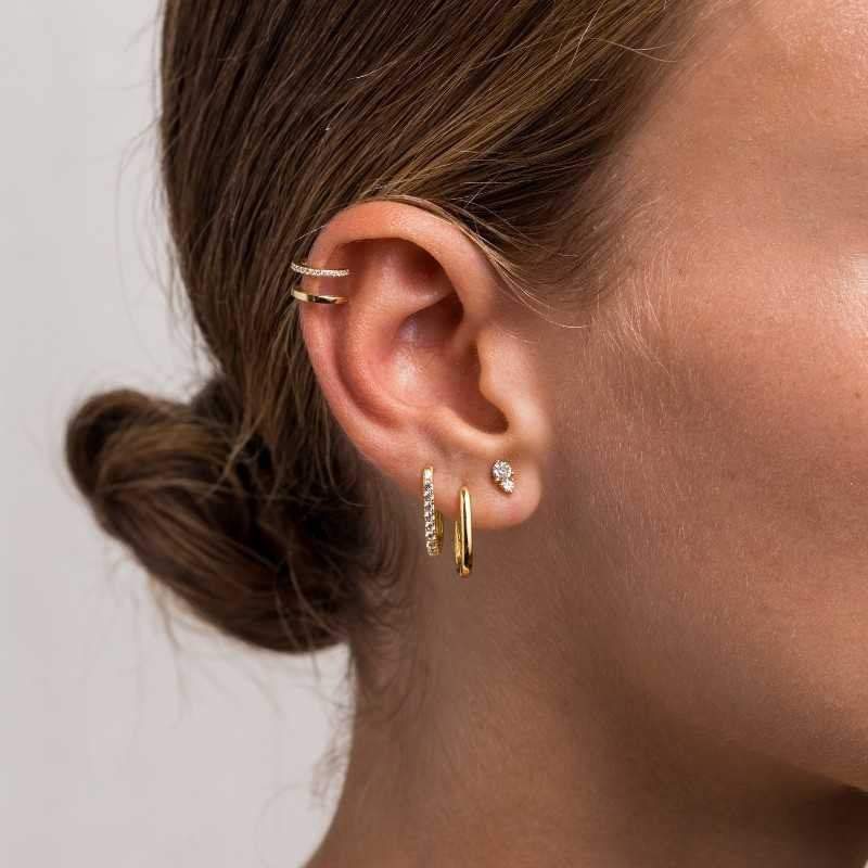 Oval Hoop Earrings, Huggie Hoop Earrings, 18k gold, Tiny Hoop Earrings, Huggie Earrings, Geometric Earrings, Mini oval hoop earrings, S925 LATUKI 