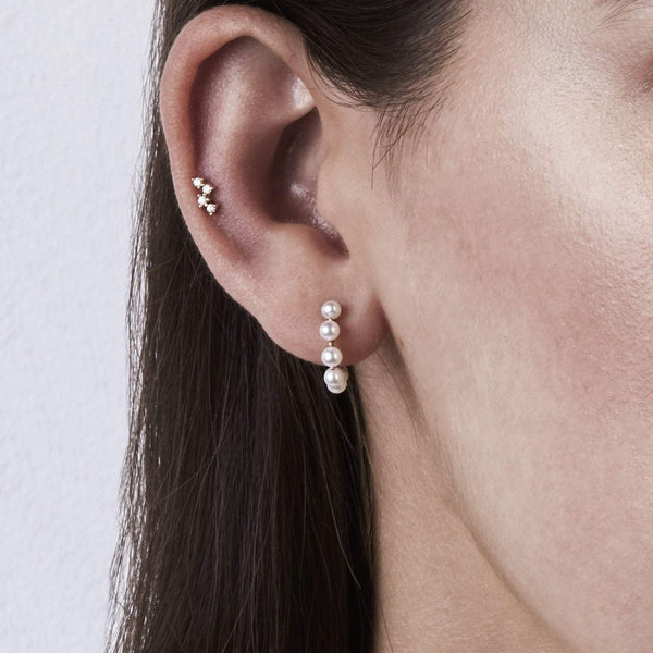 Pearl hoop earrings • small hoop • dainty studs • 18kGold • sterling silver • 925 Silver • Mini hoop earrings • dainty earrings • LATUKI 