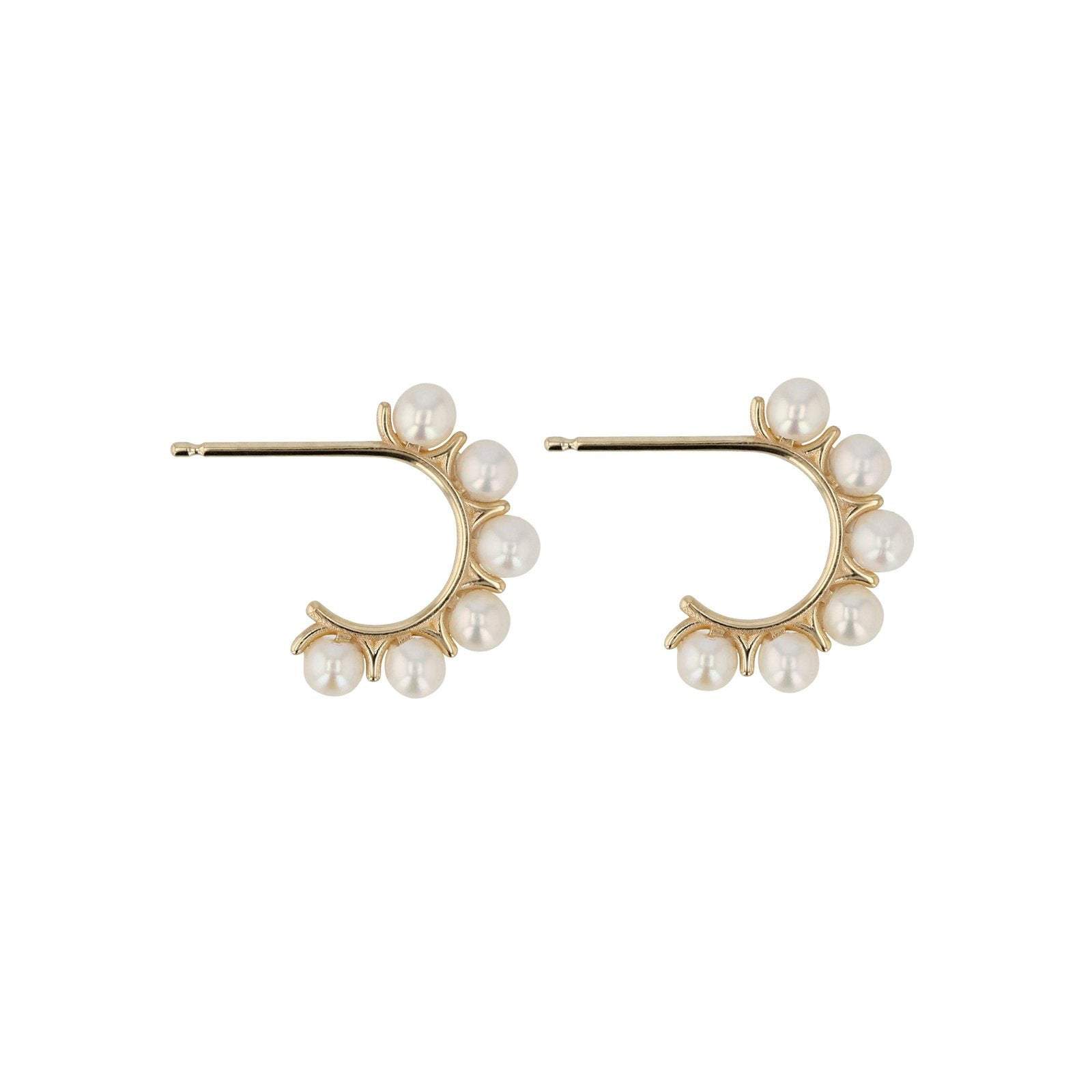 Pearl hoop earrings • small hoop • dainty studs • 18kGold • sterling silver • 925 Silver • Mini hoop earrings • dainty earrings • LATUKI 